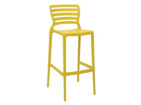 Cadeira plastica monobloco sofia amarela encosto vazado horizontal alta bar tramontina