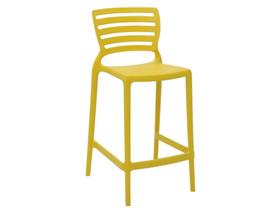 Cadeira plastica monobloco sofia amarela encosto vazado horizontal bar e residencia tramontina