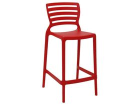 Cadeira plastica monobloco sofia vermelha encosto vazado horizontal bar e residencia tramontina