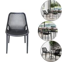 Cadeira Plastica Mosaico Preta Robusta Multiuso Casa Bar