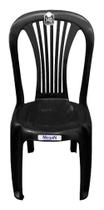 Cadeira Plástica Preta Bistrô Resistente 154kg Inmetro
