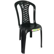 Cadeira Plástica Resistente Alta Qualidade Reforçada Preta - Plastex