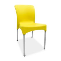 Cadeira plástica Sec Line Amarela com pés de Alumínio