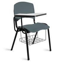 Cadeira Plástica Universitária A/E Cinza Lara - Ideaflex