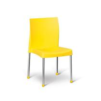 Cadeira Polipropileno Amarela Cromo Colors Niquelart