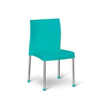 Cadeira Polipropileno Azul Turquesa Cromo Colors Niquelart