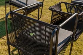 Cadeira Poltrona Area Varanda Em Corda Náutica Com Almofada