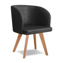 Cadeira Poltrona Base Fixa Madeira Lisa Atena