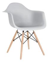 Cadeira Poltrona Charles Eames Eiffel Branca Pés Madeira - Mais Life Design