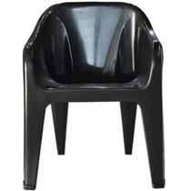 Cadeira Poltrona Confort Luxo Preta Prática Leve Empilhável
