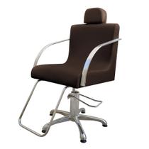 Cadeira Poltrona Confort Plus Para Salão Hidráulica - Marrom factor