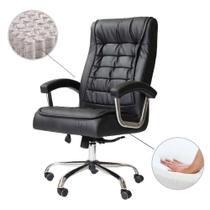 Cadeira Poltrona De Escritório Presidente Ergonômica Com 42 Molas Ensacadas e Pillow Top no Assento e Encosto Executiva Giratória Big Preto