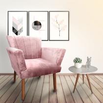 Cadeira Poltrona De Escritório Sala Recepção Visammer Rosa