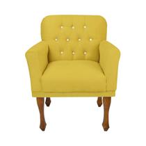 Cadeira Poltrona Decorativa Para Quarto e Closet Anitta Corano Amarelo DL Decor