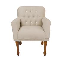 Cadeira Poltrona Decorativa Para Quarto e Closet Anitta Corano Bege LM DECOR