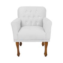 Cadeira Poltrona Decorativa Para Quarto e Closet Anitta Corano Branco DL Decor