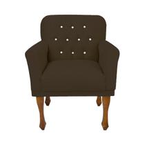 Cadeira Poltrona Decorativa Para Quarto e Closet Anitta Corano Marrom LM DECOR