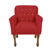 Cadeira Poltrona Decorativa Para Quarto e Closet Anitta Corano Vermelho DL Decor