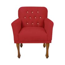 Cadeira Poltrona Decorativa Para Quarto e Closet Anitta Corano Vermelho LM DECOR