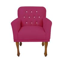Cadeira Poltrona Decorativa Para Quarto e Closet Anitta Suede Rosa Pink LM DECOR