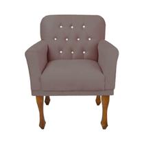 Cadeira Poltrona Decorativa Para Quarto e Closet Anitta Suede Rose DL Decor