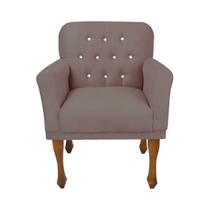 Cadeira Poltrona Decorativa Para Quarto e Closet Anitta Suede Rose LM DECOR
