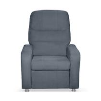 Cadeira Poltrona Do Papai Reclinável Confortável Suede Azul Turquesa