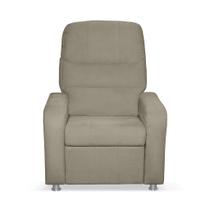Cadeira Poltrona Do Papai Reclinável Confortável Suede Bege - Kibarato Móveis