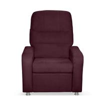 Cadeira Poltrona Do Papai Reclinável Confortável Suede Bordô - Kibarato Móveis