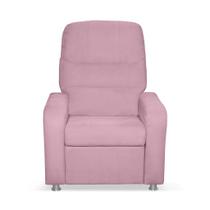 Cadeira Poltrona Do Papai Reclinável Confortável Suede Rosa Bebê