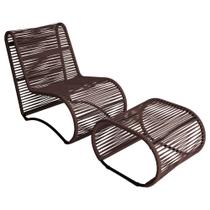 Cadeira Poltrona e Puff Porto para Área Externa em Alumínio e Corda Náutica Cadeira Poltrona e Puff Porto para Área Externa em Alumínio e Corda Náutica