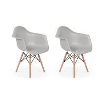 Cadeira Poltrona Eames Pés Madeira Escritorio Branca Kit 2U - Mais Life Design