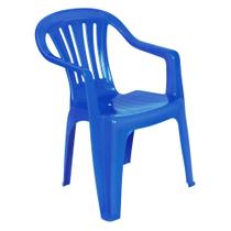 Cadeira Poltrona em Plastico Suporta Ate 182 Kg Mor Azul