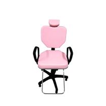 Cadeira Poltrona Fixa Para Cabeleireiro Maquiagem Rosa Bebe