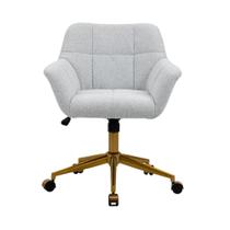 Cadeira Poltrona Giratória Pelegrin PEL-0202 Dourada e Cinza Claro Cadeira Poltrona Giratória Pelegrin PEL-0202 Dourada e Cinza Claro