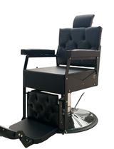 Cadeira Poltrona Kigman All Black retrô Para salões e barbearia Estofado Preta Cadeira Poltrona Kigman All Black retrô Para salões e barbearia Estofado Preta