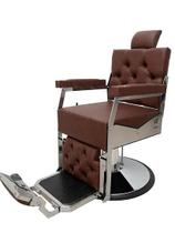 Cadeira Poltrona Kigman retrô com base - Para salões e barbearia - Marrom - moveis e companhia