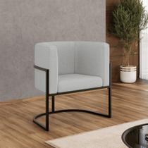Cadeira Poltrona Lua Bouclê Base de Metal Preta Reforçada Cadeira Poltrona Lua Bouclê Base de Metal Preta Reforçada