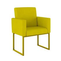 Cadeira Poltrona Moderna com Base de Ferro Dourado Reforçada - Balaqui Decor