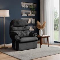 Cadeira Poltrona Papai Sala Veludo Sued Decoração Reclinavel