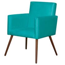 Cadeira Poltrona Para Escritorio Sala Nina Azul Turquesa