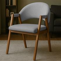 Cadeira Poltrona para Sala Madeira Maciça Luxo e Conforto Linho