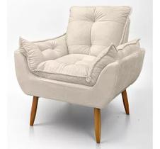 Cadeira Poltrona Para Sala Opala Confortável E Reforçada Bege