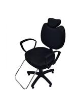Cadeira Poltrona Para Salão Cabeleireiro Barbeiro Preto - Bueno Cadeiras