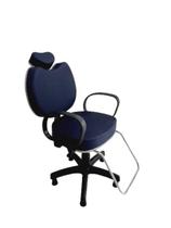 Cadeira Poltrona Para Salão Cabeleireiro ul Escuro