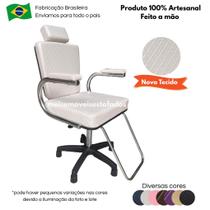 Cadeira Poltrona para Salão de Beleza Elite e Barbearia com Pistão a Gás Suporta até 130kg Altura Regulável Sobe e Desce para Maquiagem e Make