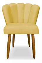 Cadeira Poltrona Pétala de Flor para Penteadeira Sala Quarto Suede Amarelo - Dhouse Decor