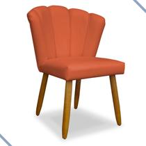 Cadeira Poltrona Pétala Em material sintético Para Sala De Jantar Escritório Quarto Sala de Estar Clínica Estética