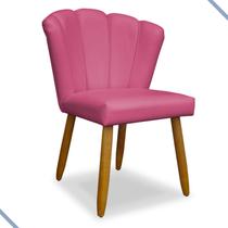 Cadeira Poltrona Pétala Em material sintético Para Sala De Jantar Escritório Quarto Sala de Estar Clínica Estética