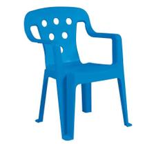 Cadeira Poltrona Plástica Para Criança Até 40Kg Azul Mor
